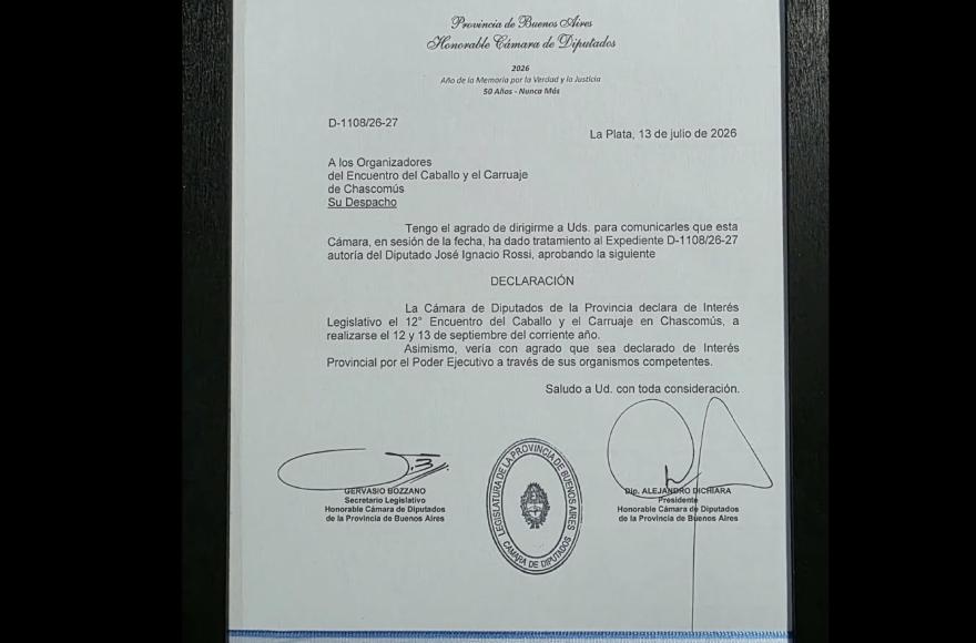 Declaran de Interés Legislativo el Encuentro del Caballo y el Carruaje de Chascomús
