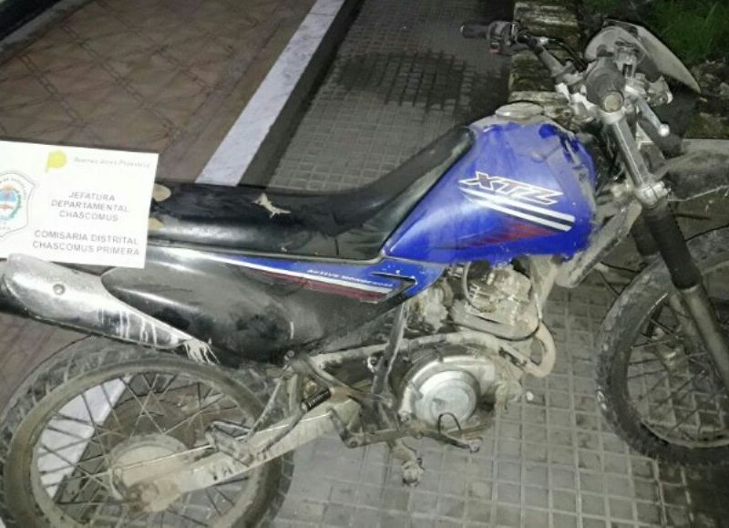 Moto secuestrada.