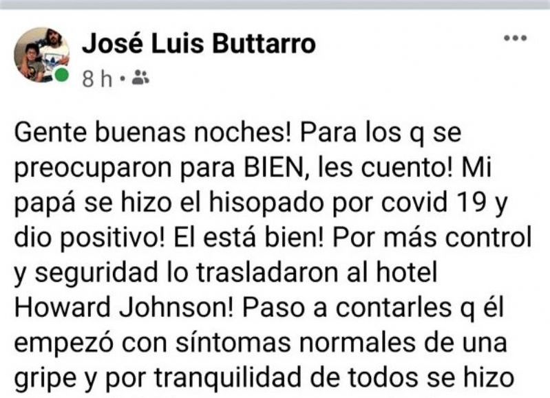 Posteo de José Luis Buttarro.