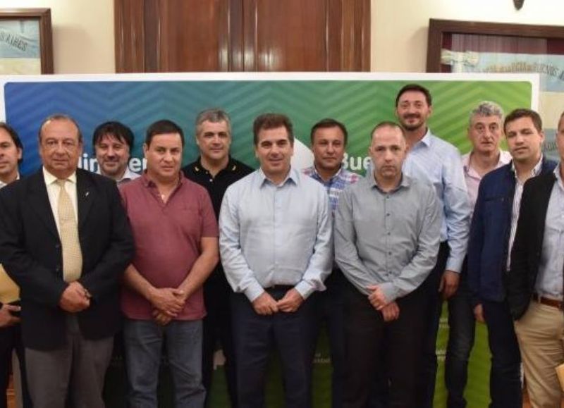 El secretario Santiago Muscarello en la reunión con Cristian Ritondo.