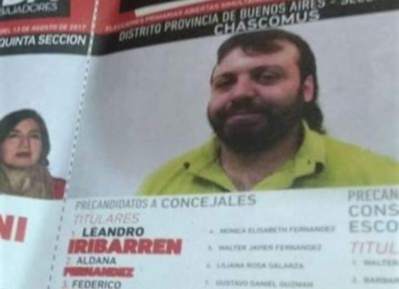 Leandro Iribarren es el precandidato a intendente.