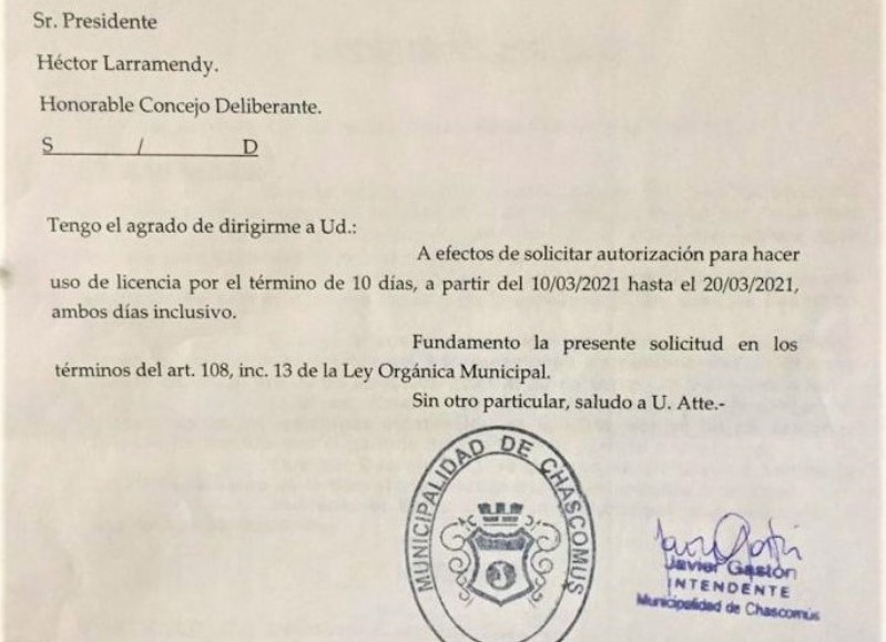 La solicitud de Javier Gastón.