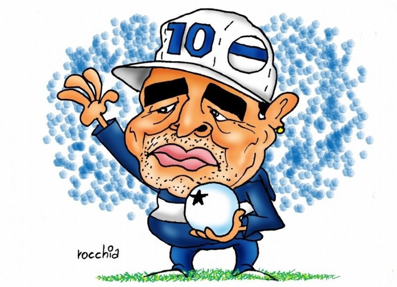 Diego Armando Maradona, el ídolo del fútbol argentino. (Dibujo: NOVA)