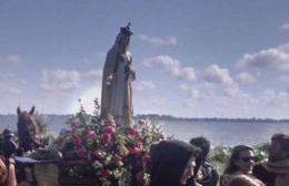 Peregrinación a pie alrededor de la laguna por la patrona de Chascomús