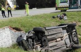 Vuelco con heridos en la Autovía 2