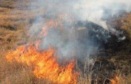 Incendio de pastizales en calle Soldado Carrasco
