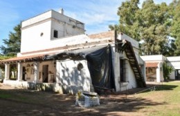 Reparaciones en el sector del Museo Pampeano dañado por la tormenta
