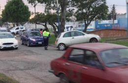 Choque en una esquina de mucho tránsito