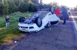 Vuelco de un vehículo en la Autovía 2