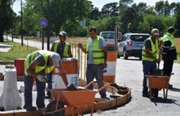 Comenzó la construcción de la rotonda en escribano y avenida costanera