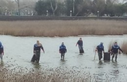 Operativo integral de limpieza en la Laguna