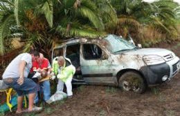 Despiste y vuelco en Autovía 2