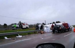 Volcó un camión en la Autovía 2