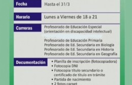 Inscripción abierta para diferentes profesorados en el ISFD N° 98